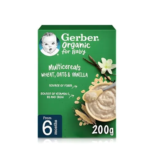 Gerber Cereal Wheat Flour, Oats & Vanilla, 200g