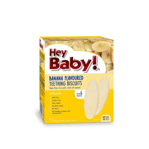 Hi Baby Teething Biscuits Banana Flavour , 50g, 12 pieces