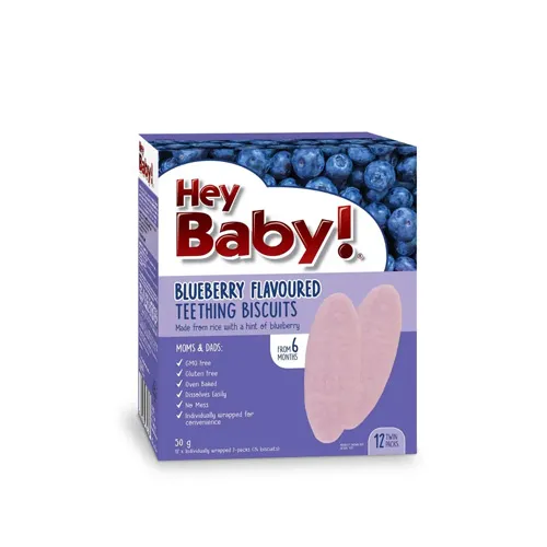 Hi Baby Teething Biscuits Blueberries Flavour , 50g, 12 pieces