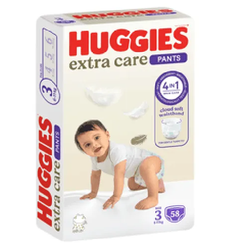 Huggies Extra Care Diaper Pants, Size 3, 58 pcs