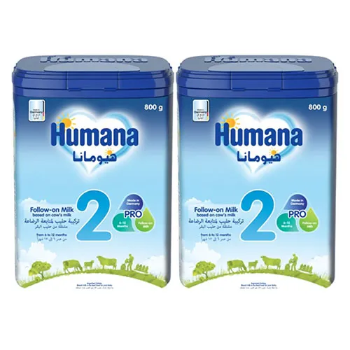 Humana 2 Infant Milk, 800g 2x Twin Pack