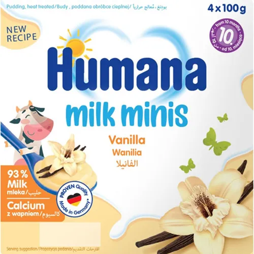 Humana Minis Milk, vanilla Yogurt, 4 x 100g