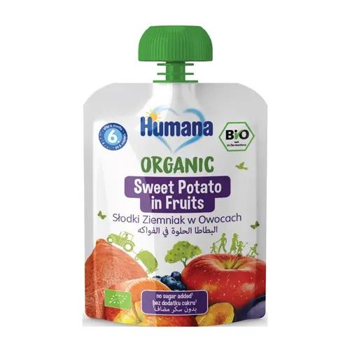 Humana Organic Sweet Potato & Fruit Puree, 90g