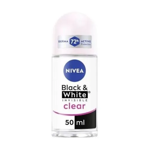 Nivea Antiperspirant  Roll-On, Invisible Black and White for Women, 50 ml