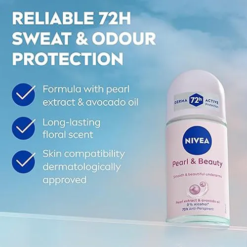 Nivea Antiperspirant Roll-On, Pearl and Beuty for Women, 50 ml - Image 3