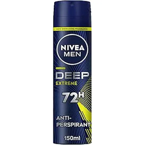 Nivea Antiperspirant Spray, Deep Extreme for Men, 150 ml