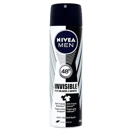 Nivea Antiperspirant  Spray Invisible Black and White for Men, 150 ml