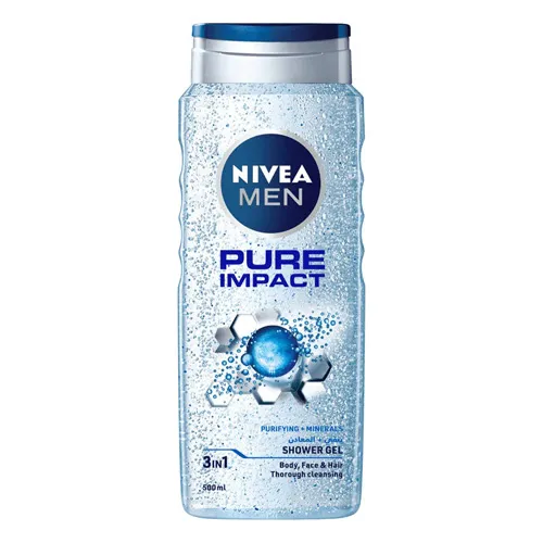 Nivea Shower Gel Pure Impact for men, 500 ml
