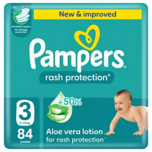 Pampers Baby Diapers Mega Pack Size 3, 84 Pcs Upto 10kg