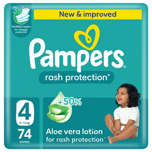 Pampers Baby Diapers Mega Pack Size 4, 74 Pcs Upto 14kg