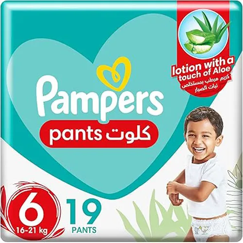 Pampers Rash Protection Diaper Pants With Aloe Vera Cream, Size 6, 19 pcs