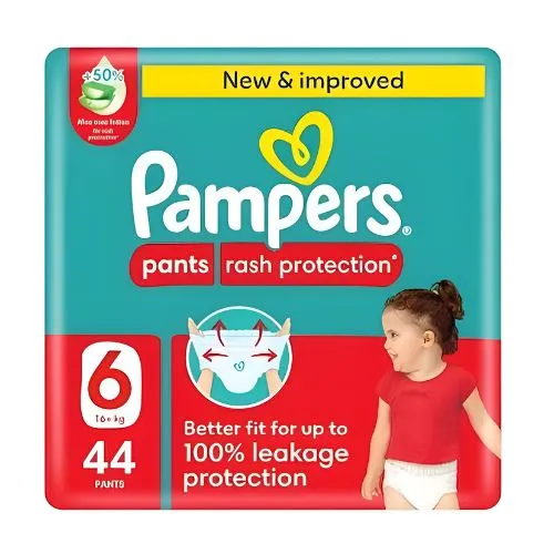 Pampers Rash Protection Diaper Pants With Aloe Vera Cream, Size 6, 44 pcs