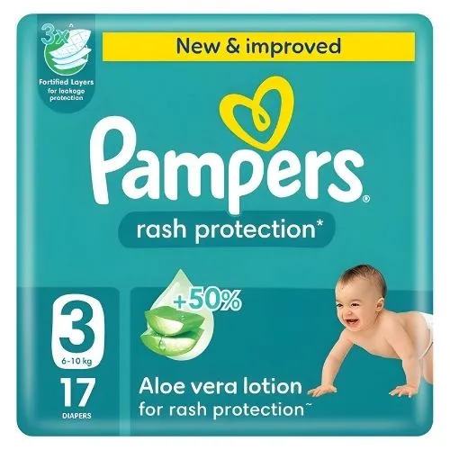 Pampers Rash Protection Size 3 Medium 17 pcs Upto 10kg