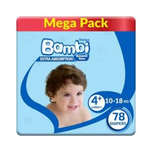 Sanita Bambi Extra Absorption Diapers, Size 4+, 78 pcs
