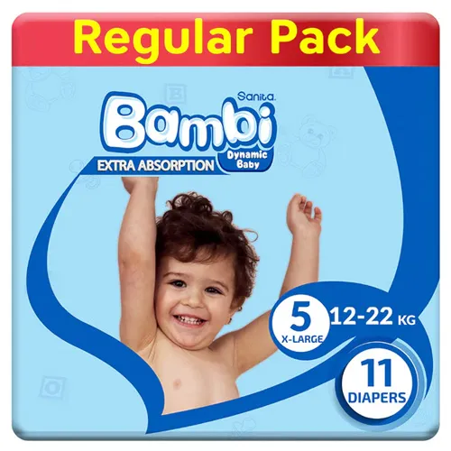 Sanita Bambi Extra Absorption Diapers, Size 5, 11 pcs