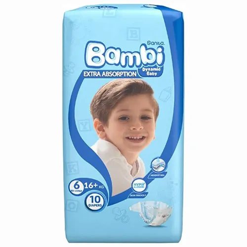 Sanita Bambi Extra Absorption Diapers, Size 6, 10 pcs