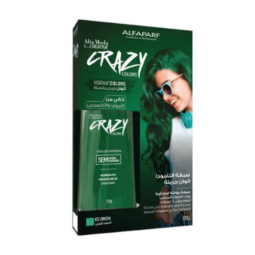 Alfaparf Alta Moda Ammonia and Peroxide-Free Temporary Hair Color - Ice Green, 120g