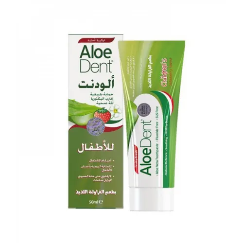 AloeDent Children's Strawberry Toothpaste with Fluoride, 50ml
