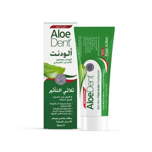 AloeDent Natural Triple Action Toothpaste with Aloe Vera, 50ml