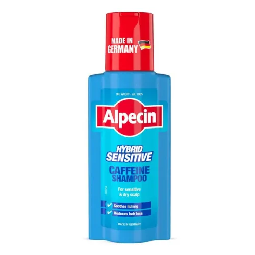 Alpecin Hybrid Caffeine Shampoo for Sensitive Scalp, Anti-Dandruff and Hair Loss, 250ml