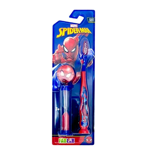 Disney FabLab Kids Toothbrush,Spider Man With Sand Timer