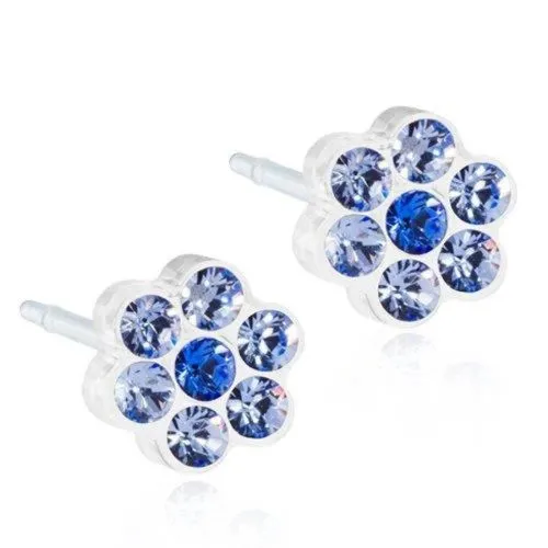 Medical Daisy Dark Blue Earrings Blomdahl, 5 mm