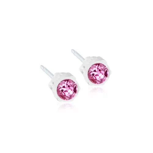 Medical Pink Earrings Blomdahl, 4 mm