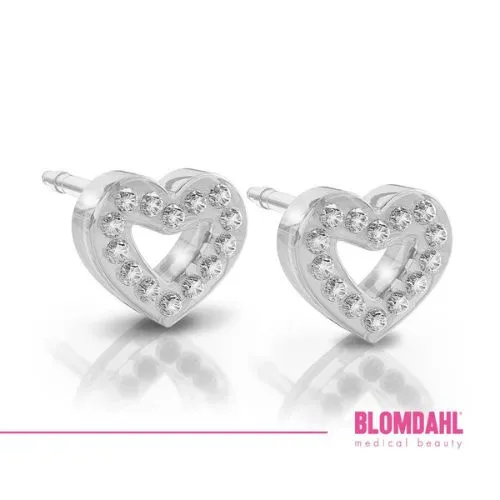 Medical Plastic Brilliance Heart Hollow Crystal Blomdahl, 10 mm