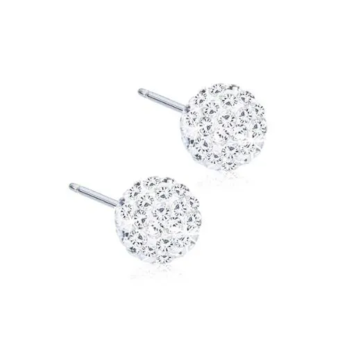 Medical Titanium Crystal Ball Stud Earrings Blomdahl, 6 mm