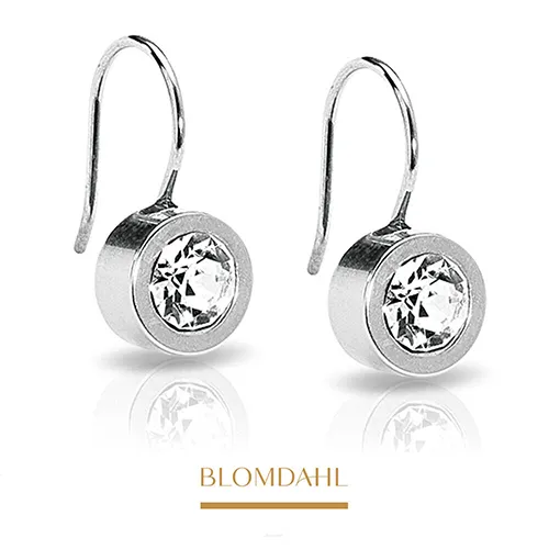 Medical Titanium Pendant Earrings Large Crystal Bezel Blomdahl, 8 mm