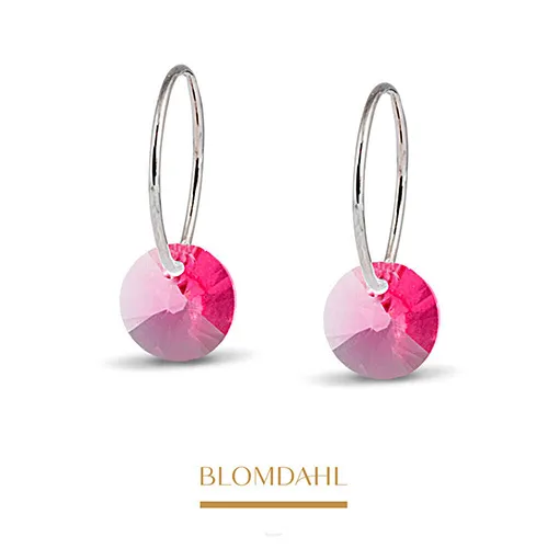 Medical Titanium Pendant Round Rose Earrings Blomdahl, 8 mm
