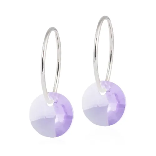 Medical Titanium Pendant Round Violet Earrings Blomdahl, 8 mm