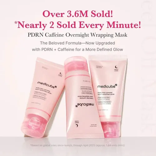 Medicube PDRN Night Wrapping Pink Mask with Caffeine, 75ml - الصورة 3