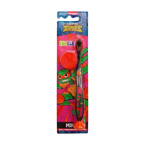 Nickelodeon FabLab Kids Soft Toothbrush with Lid,Turtles