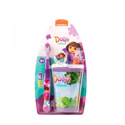 Nickelodeon FabLab Kids Toothbrush with Lid and Cup,Dora