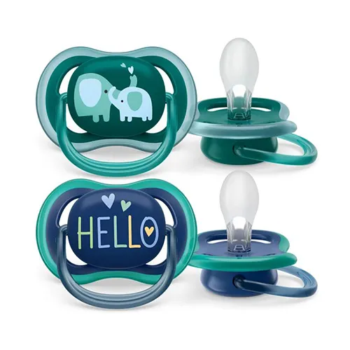 Orthodontic Ultra Air Pacifier for Boys 18m+ by Philips Avent, 2 Pieces