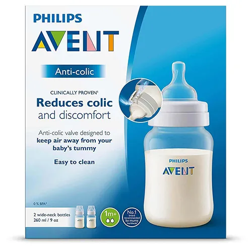 Philips Avent Anti-Colic Feeding Bottle, 1m+, 260ml, 2 Pieces
