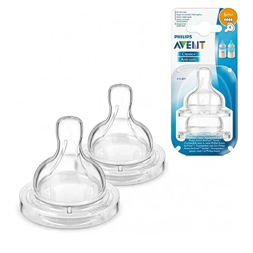 Philips Avent Classic Plus Fast Flow Teats, 6m+, 4 Holes, 2 Pieces