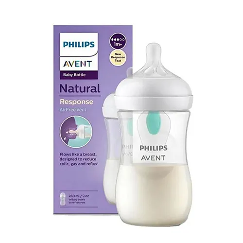 Philips Avent Natural Response Anti-Colic Feeding Bottle, 1m+, 260ml