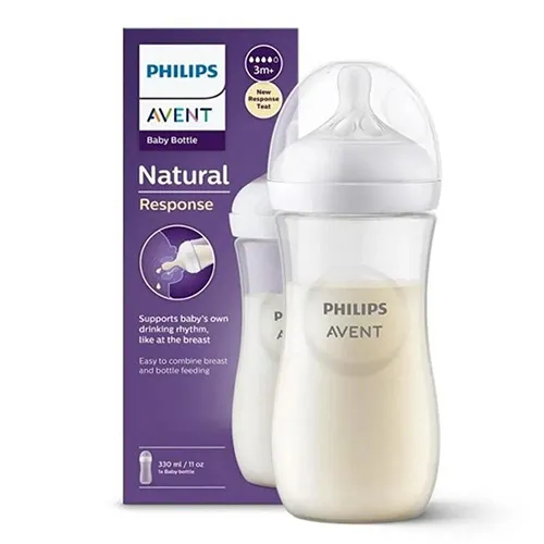 Philips Avent Natural Response Baby Bottle, 3m+, 330ml