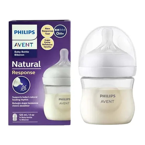 Philips Avent Natural Response Plastic Feeding Bottle , 0m+, 125ml