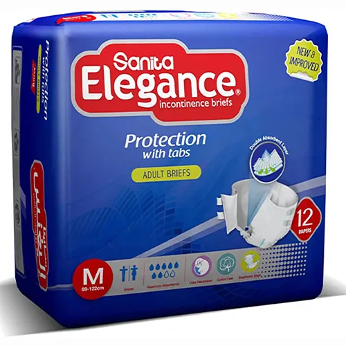 Sanita Elegance Adult Incontinence Briefs, Medium, 12 pcs