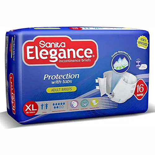 Sanita Elegance Adult Incontinence Briefs, X Large, 16 pcs