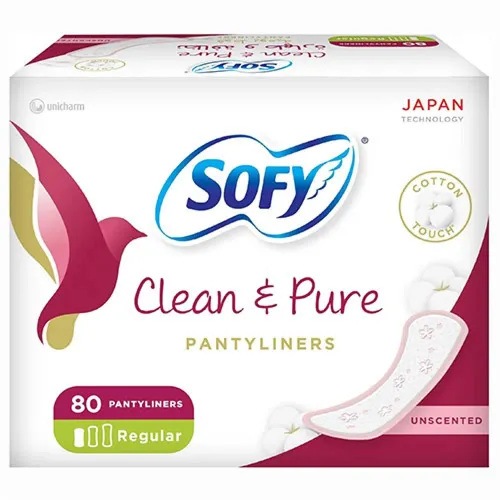 Sofy Clean And Pure Cotton Feminine Pantyliners Unscented,Normal, 80 pcs