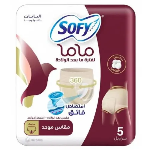 Sofy Mama Post Birth Feminine Cotton Panties, Free Size, 5 pcs