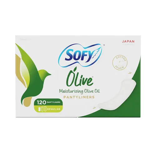Sofy Olive Oil Moisturizer Cotton Feminine Pantyliners, Normal, 120 pcs