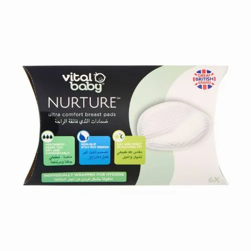 Vital Baby Breast Pads Nurture Ultra Comfort Day Long Dryness , 6 Pieces
