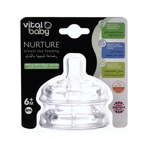 Vital Baby Nourish Fast Flow Feeding Teats, 2 Pieces