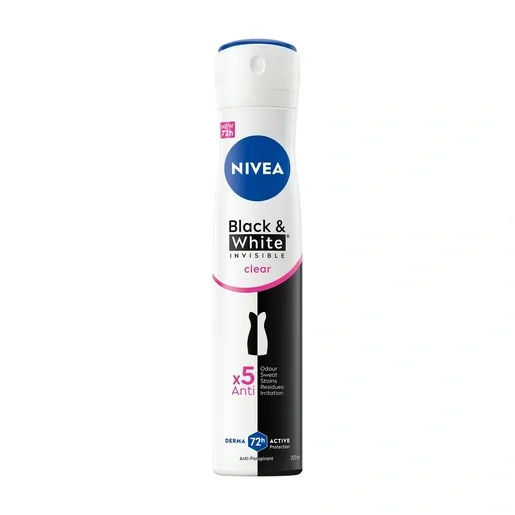 Nivea Antiperspirant Spray, Invisible Black and White for Women, 150 ml