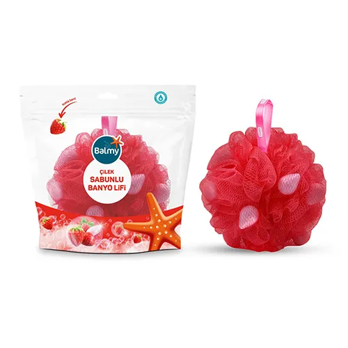Bath Loofah with Strawberry Soap Chunks from Palmy, 23g